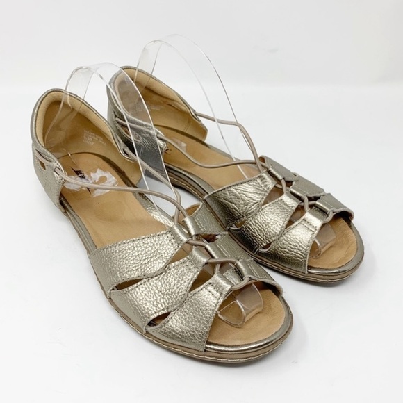 Earth Aloha washed gold sandal gladiator style leather 9B - Picture 1 of 8